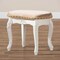 Baxton Studio Gabrielle Sand Velvet Upholstered White-Finished Wood Vanity Ottoman 162-10254 - alternate 6